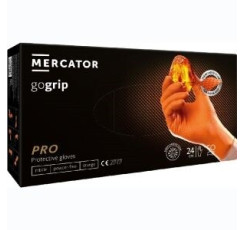 Рукавички нітрилові неприпудрені нестирильні - MERCATOR GoGrip Orange L 50 шт. (RP30011004)