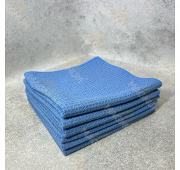 Безворсовий (вафельний) рушник для скла Magnum WT 40х40 см, блакитний