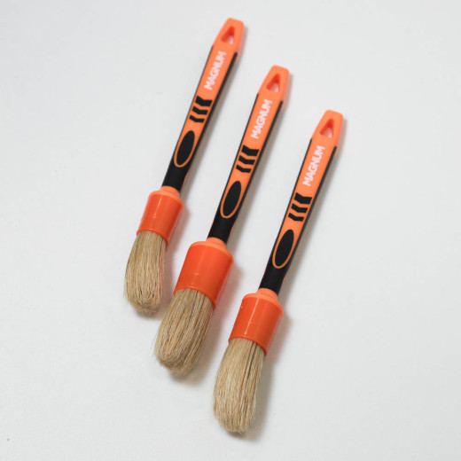 Пензлі (набір) MAGNUM ORANGE (3 шт.) із міксом натурального та синтетичного ворсу й гумовою ручкою
