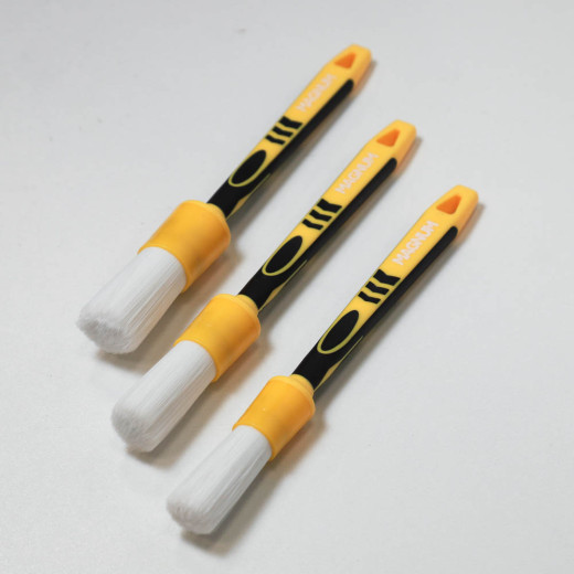 Пензлі (набір) MAGNUM YELLOW (3 шт.) з синтетичного м’якого ворсу та гумовою ручкою