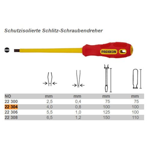 PROXXON 22304, Ізольована плоска викрутка