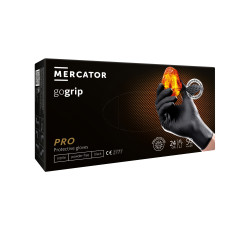 Рукавички нітрилові неприпудрені нестирильні - MERCATOR GoGrip Black L 50 шт. (RP30023004)