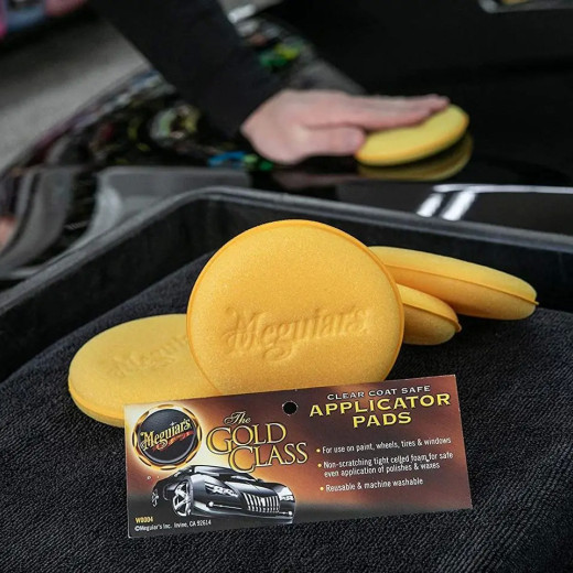 Набір аплікаторів поролонових - Meguiar's Gold Class Foam Applicator Pads 4 шт. жовтий (W0004)