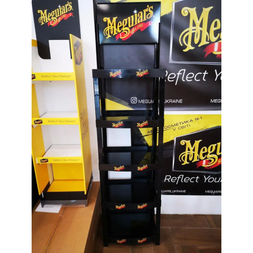 Пластиковий стенд під автохімію - Meguiar's Display Rack 206x38x52 см. чорний (ST022)