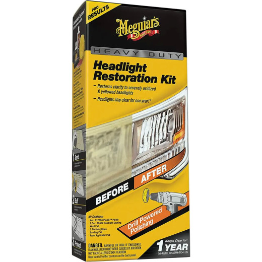 Набір для абразивного відновлення та захисту фар - Meguiar's Heavy Duty Headlight Restoration Kit (G2980)