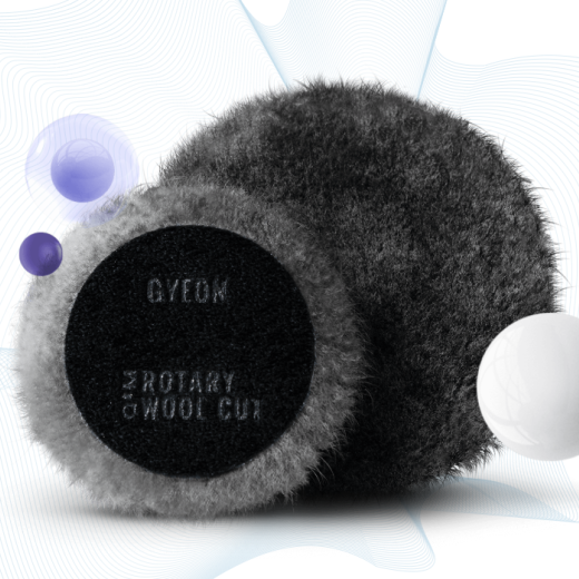 КРУГ ДЛЯ ПОЛІРУВАННЯ GYEON Q²M ROTARY WOOL CUT ХУТРЯНИЙ РІЖУЧИЙ 80 ММ (2 ШТ)