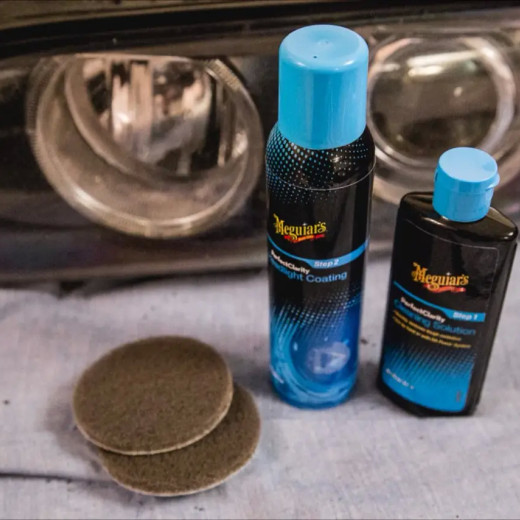 Набір для відновлення та захисту фар - Meguiar's Perfect Clarity Headlight Restoration 2-Step Kit (G2000)