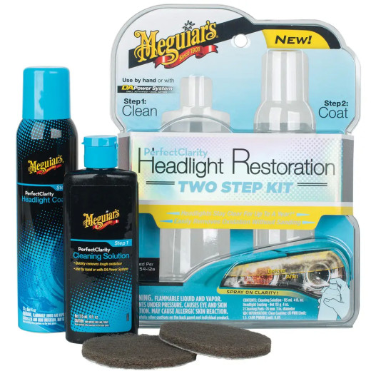 Набір для відновлення та захисту фар - Meguiar's Perfect Clarity Headlight Restoration 2-Step Kit (G2000)