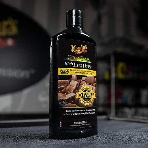 Лосьйон 3 в 1 для догляду за шкіряним салоном - Meguiar's Gold Class™ Rich Leather Lotion 3 in 1 414 мл. (G7214)