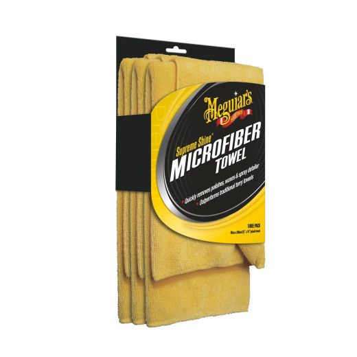 Набір рушників мікрофібрових - Meguiar's Supreme Shine Microfiber Towel 40х60 см. 3 шт. жовтий (X2020EU)