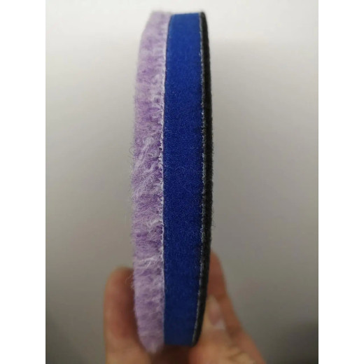 Полірувальний круг з гібридної шерсті на поролоні - Lake Country Blue Foam & Purple Foamed Wool Pad 125 мм. (HD-9550-WH)