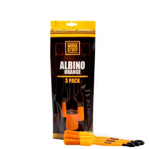 Набір хімостійких синтетичних пензлів для детейлінгу
 Work Stuff Detailing Brush Albino Orange 3 pack