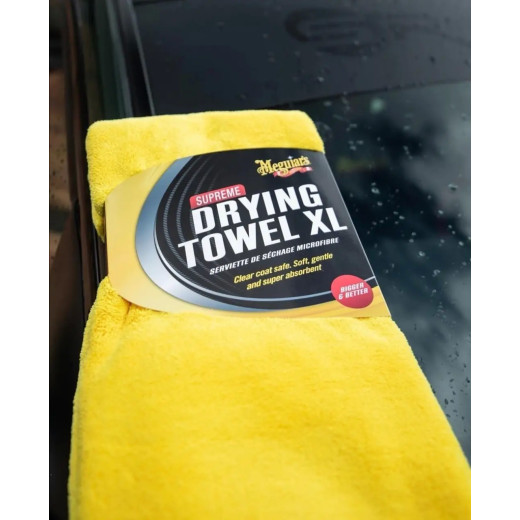 Рушник мікрофібровий для збору води  - Meguiar's Supreme Drying Towel XL 55x85 см. 1050 gsm жовтий (X1905EU)