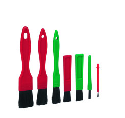 Набір із 7 пензликів для чистки запчастин - Vikan Set of Detail Brushes Soft 140 мм, м'який (556052)