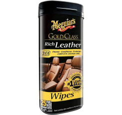 Серветки для догляду за шкіряним салоном - Meguiar's Gold Class™ Rich Leather Wipes 18х23 см. 25 шт. (G10900)