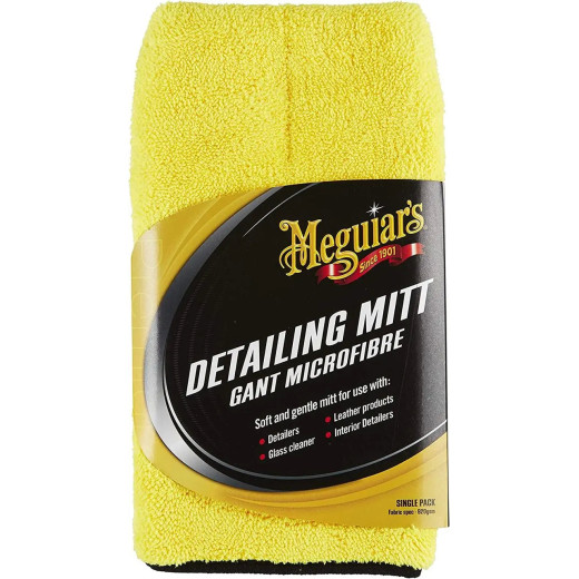 Рукавиця мікрофіброва для догляду за салоном - Meguiar's Detailing Mitt 5x25x15 см. жовтий (X1804EU)