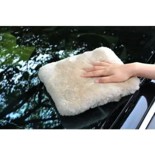 Квадратна преміум мочалка з лами для миття авто - MaxShine Lambswool Wash Pad Premium Plus 25х25 см. (8011002)