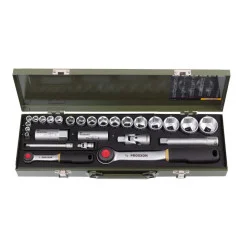 PROXXON 23020, Професійний набір інструменту з 27 позицій на 1/2" і 1/4"
