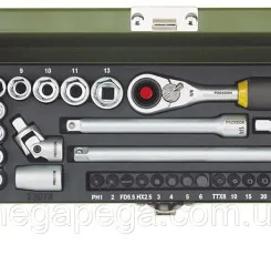 PROXXON 23078, Набір механіка з тріскачкою 1/4 32 позиції